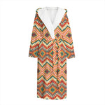 Geometric Navajo Pattern Print Hooded Bathrobe