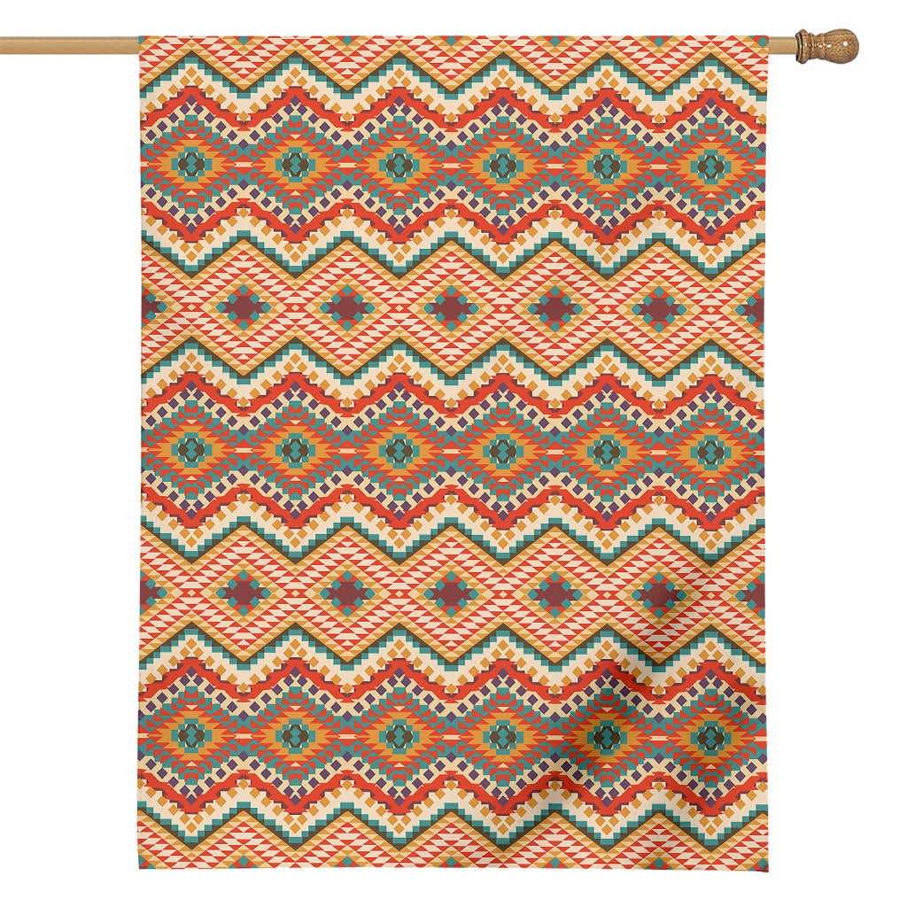 Geometric Navajo Pattern Print House Flag