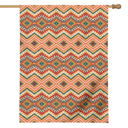Geometric Navajo Pattern Print House Flag