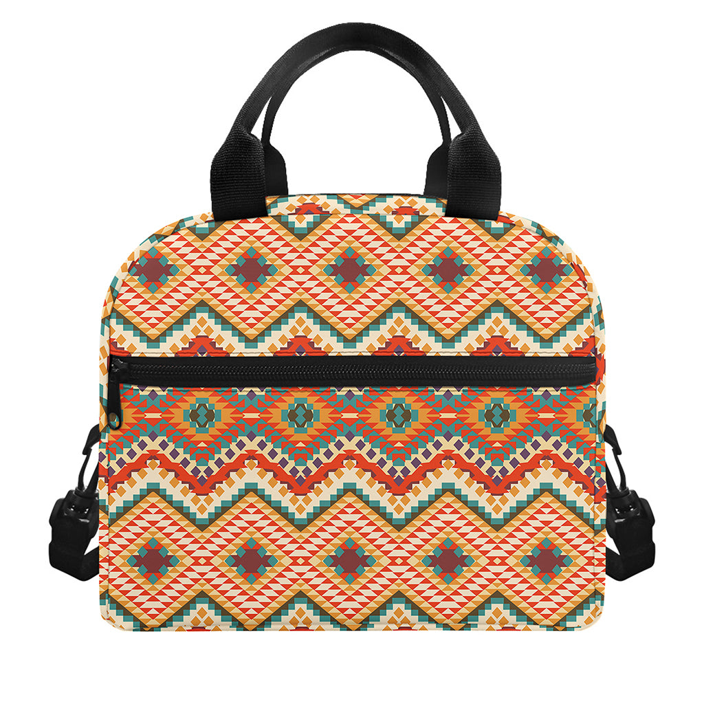 Geometric Navajo Pattern Print Insulated Lunch Bag