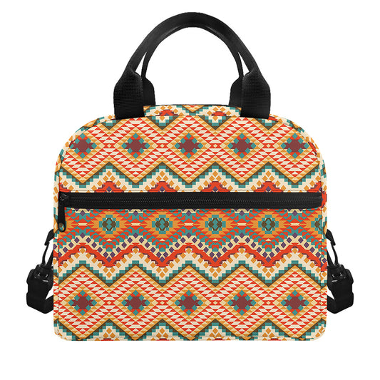 Geometric Navajo Pattern Print Insulated Lunch Bag