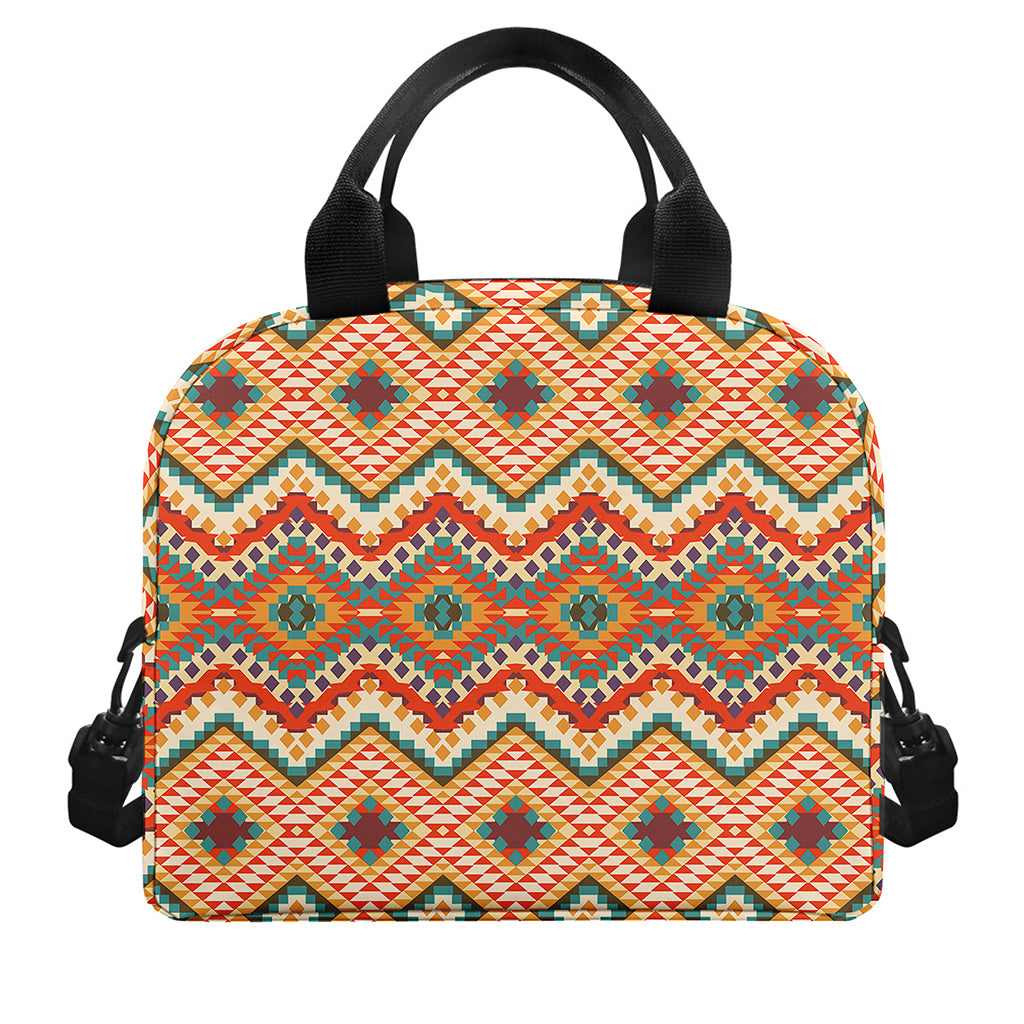 Geometric Navajo Pattern Print Insulated Lunch Bag