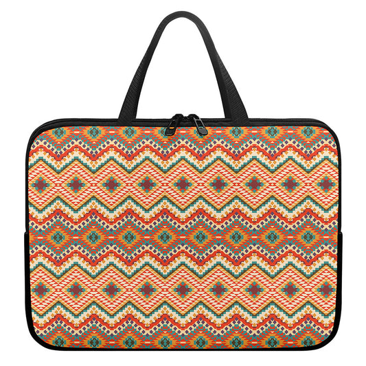 Geometric Navajo Pattern Print Laptop Sleeve With Handle