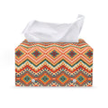 Geometric Navajo Pattern Print Leather Tissue Box Cover