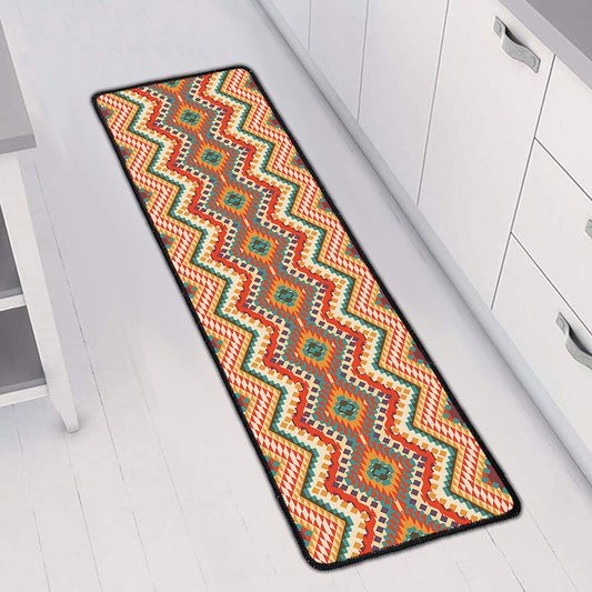 Geometric Navajo Pattern Print Long Kitchen Mat