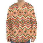 Geometric Navajo Pattern Print Long Sleeve Baseball Jersey