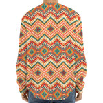 Geometric Navajo Pattern Print Long Sleeve Baseball Jersey
