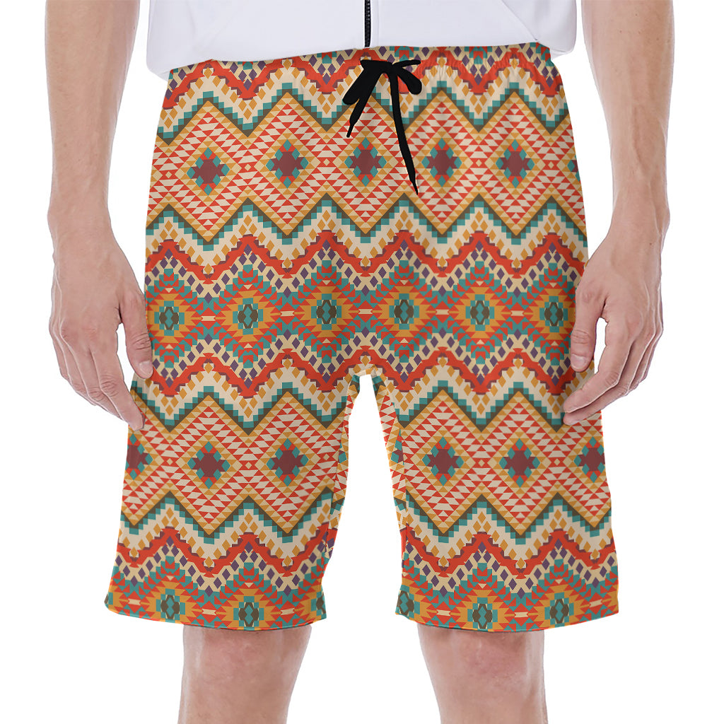 Geometric Navajo Pattern Print Men's Beach Shorts