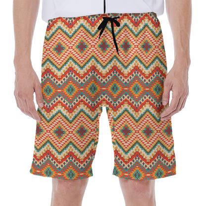 Geometric Navajo Pattern Print Men's Beach Shorts