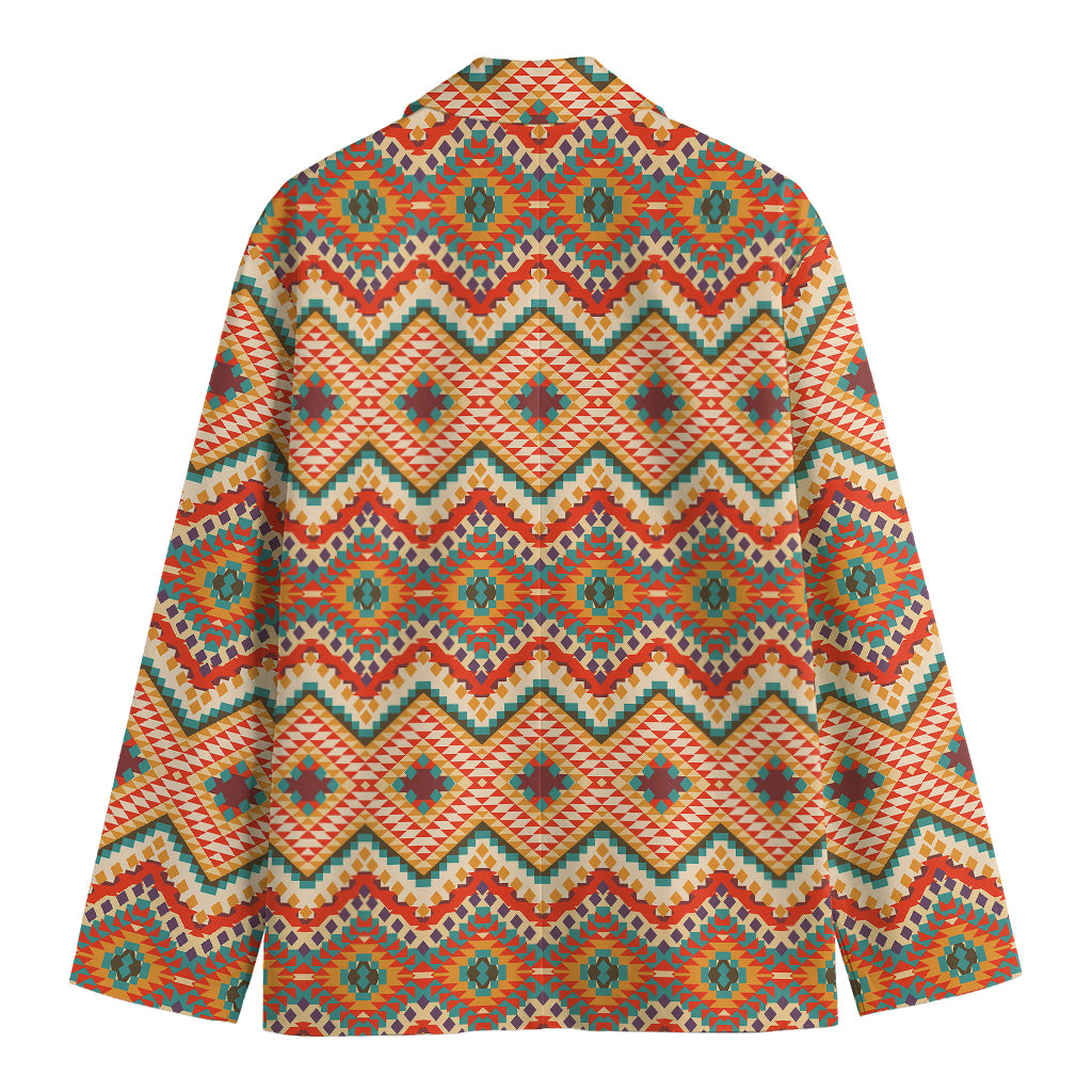 Geometric Navajo Pattern Print Men's Blazer
