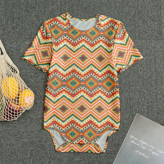 Geometric Navajo Pattern Print Men's Bodysuit