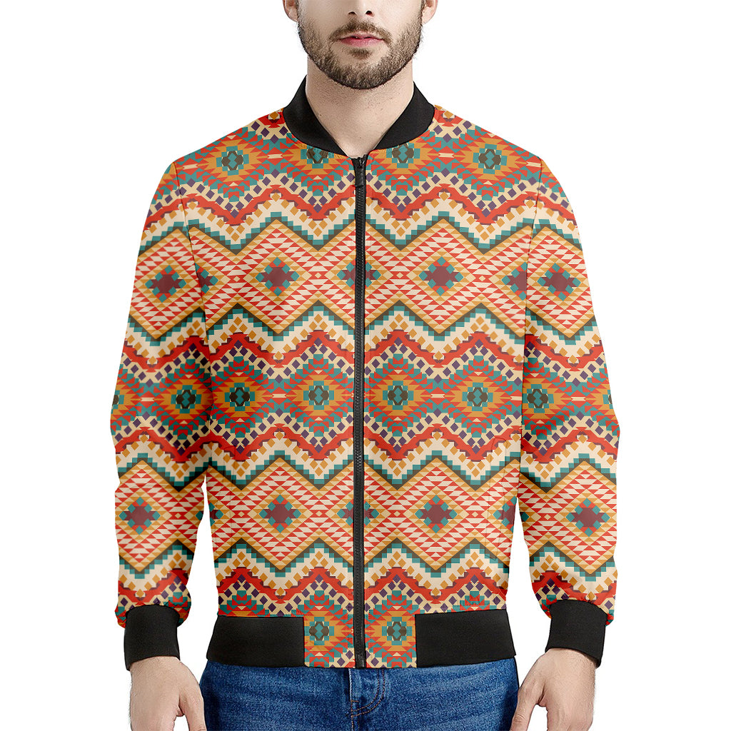 Geometric Navajo Pattern Print Men's Bomber Jacket