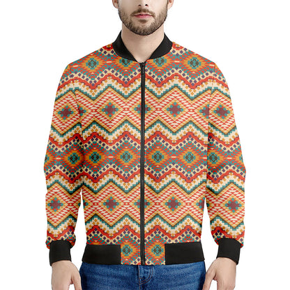 Geometric Navajo Pattern Print Men's Bomber Jacket