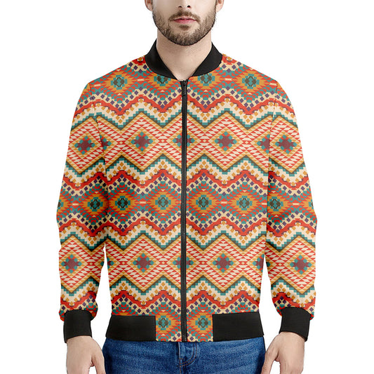 Geometric Navajo Pattern Print Men's Bomber Jacket