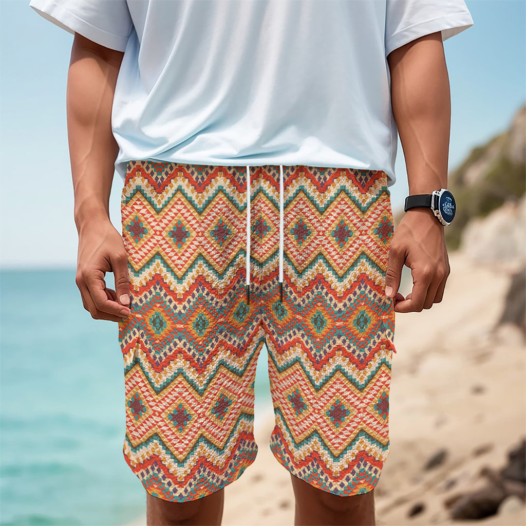 Geometric Navajo Pattern Print Men's Cargo Shorts