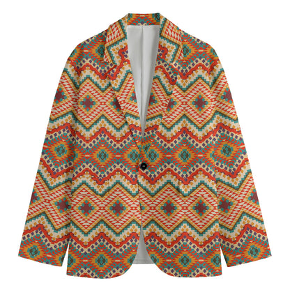 Geometric Navajo Pattern Print Men's Cotton Blazer