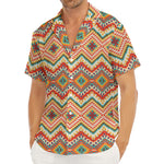 Geometric Navajo Pattern Print Men's Deep V-Neck Shirt