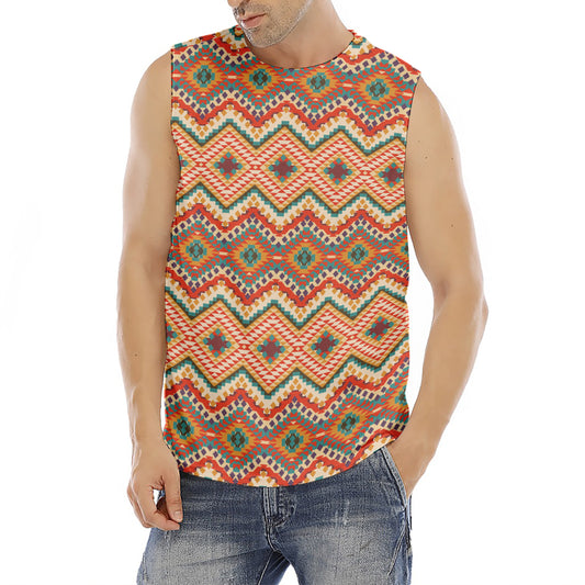 Geometric Navajo Pattern Print Men's Fitness Tank Top