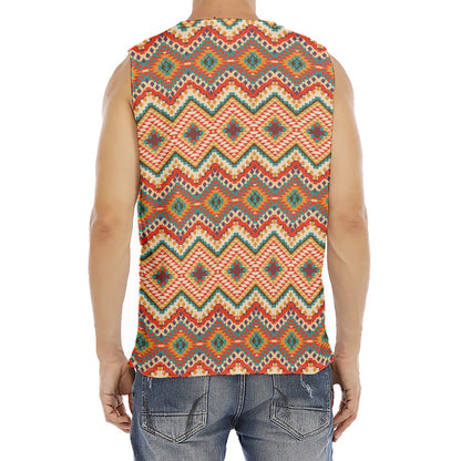 Geometric Navajo Pattern Print Men's Fitness Tank Top