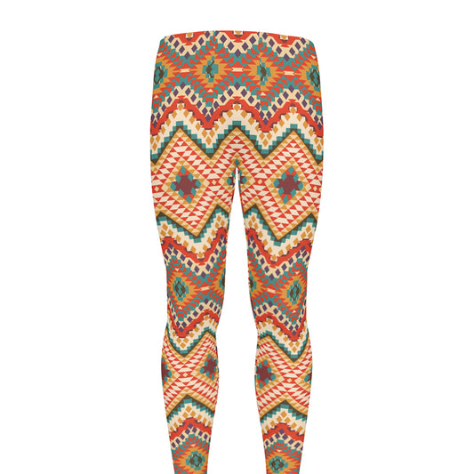 Geometric Navajo Pattern Print Men's leggings