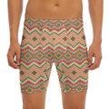 Geometric Navajo Pattern Print Men's Long Boxer Briefs