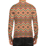 Geometric Navajo Pattern Print Men's Long Sleeve Rash Guard