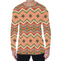 Geometric Navajo Pattern Print Men's Long Sleeve T-Shirt