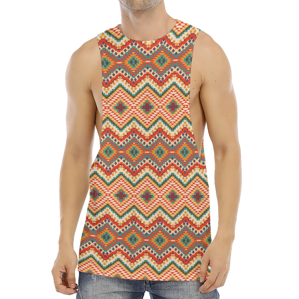 Geometric Navajo Pattern Print Men's Muscle Tank Top