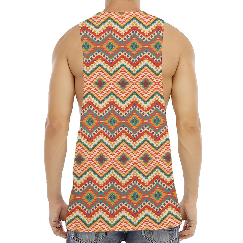 Geometric Navajo Pattern Print Men's Muscle Tank Top
