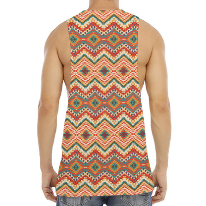 Geometric Navajo Pattern Print Men's Muscle Tank Top