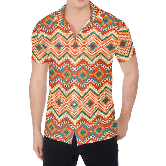 Geometric Navajo Pattern Print Men's Shirt
