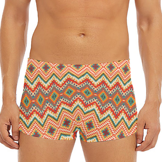 Geometric Navajo Pattern Print Men's Short Boxer Briefs