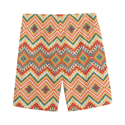Geometric Navajo Pattern Print Men's Sports Shorts