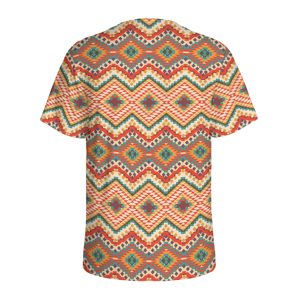 Geometric Navajo Pattern Print Men's Sports T-Shirt