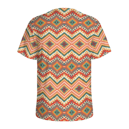 Geometric Navajo Pattern Print Men's Sports T-Shirt