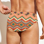 Geometric Navajo Pattern Print Men's Swim Briefs