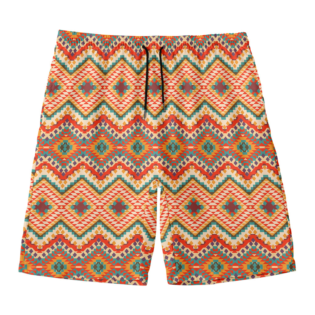 Geometric Navajo Pattern Print Men's Swim Trunks