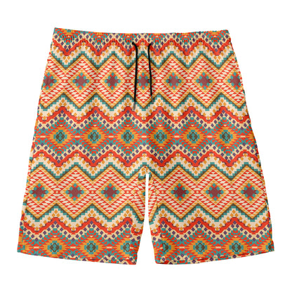 Geometric Navajo Pattern Print Men's Swim Trunks