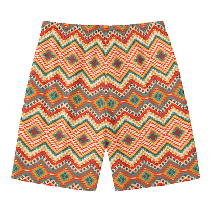 Geometric Navajo Pattern Print Men's Swim Trunks