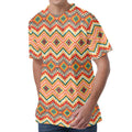 Geometric Navajo Pattern Print Men's Velvet T-Shirt