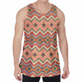 Geometric Navajo Pattern Print Men's Velvet Tank Top