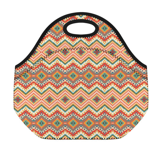 Geometric Navajo Pattern Print Neoprene Lunch Bag