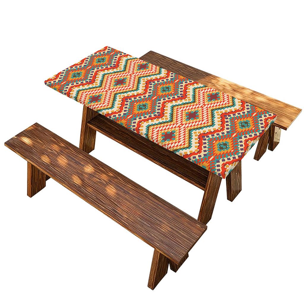 Geometric Navajo Pattern Print Picnic Table Cover