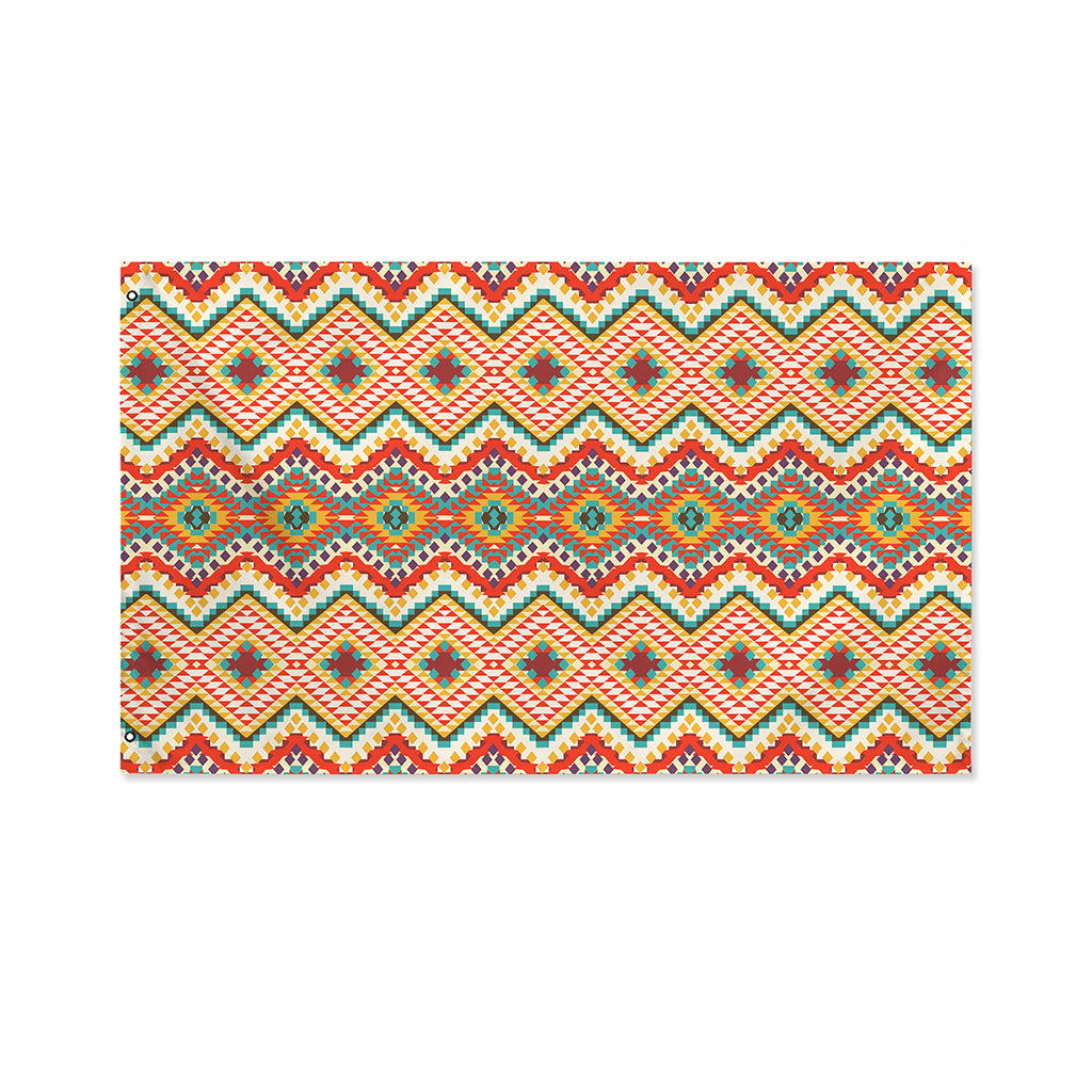 Geometric Navajo Pattern Print Polyester Flag