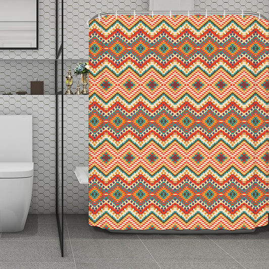 Geometric Navajo Pattern Print Polyester Shower Curtain