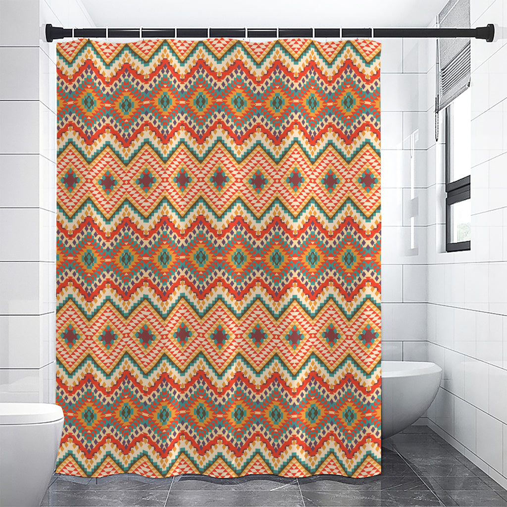 Geometric Navajo Pattern Print Premium Shower Curtain