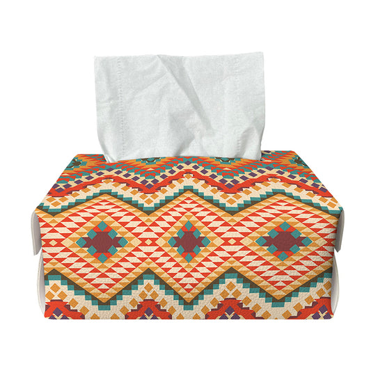 Geometric Navajo Pattern Print Rectangle Tissue Box Cover