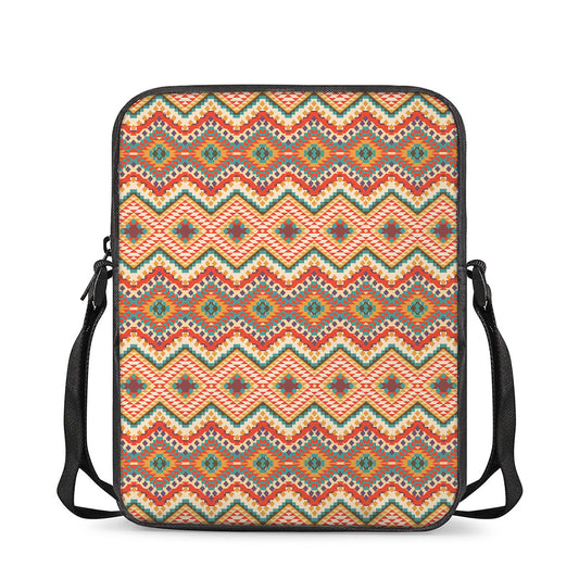 Geometric Navajo Pattern Print Rectangular Crossbody Bag
