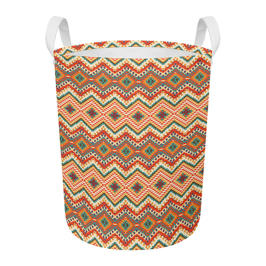 Geometric Navajo Pattern Print Round Laundry Basket