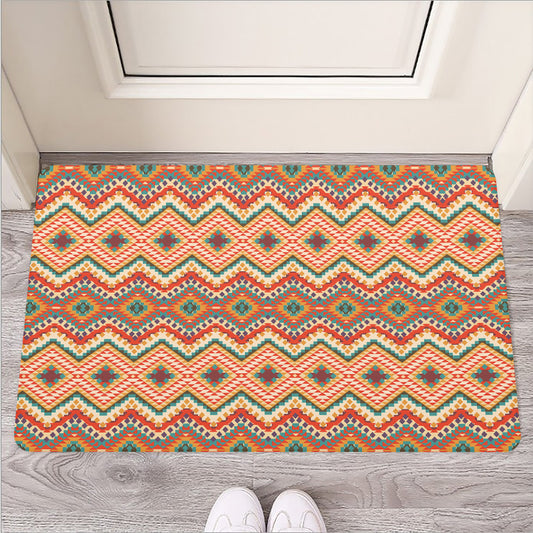 Geometric Navajo Pattern Print Rubber Doormat